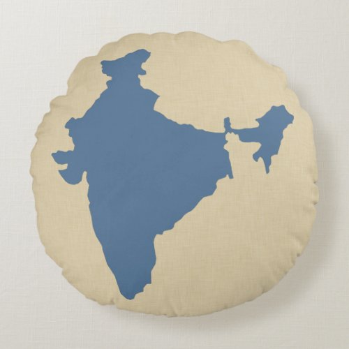 Kashmir Blue Spice Moods India Round Pillow