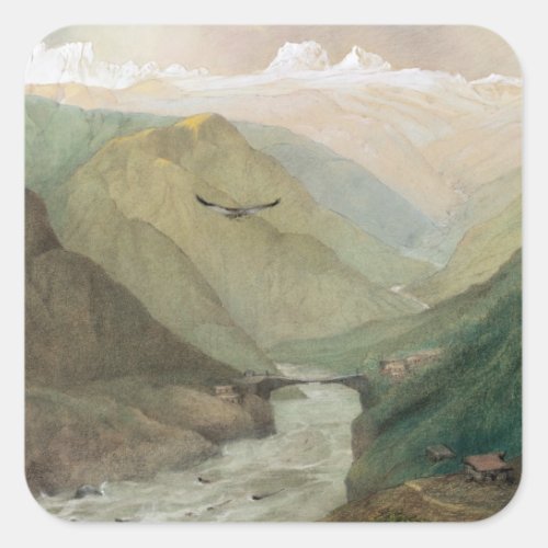 Kashmir c1860 square sticker