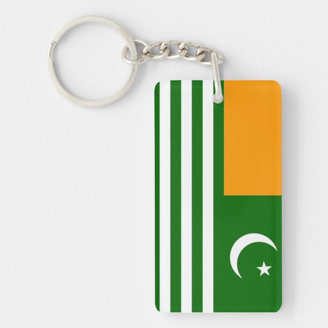 kashmir country flag province region symbol keychain (Front)