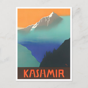 Kashmir India vintage travel Postcard