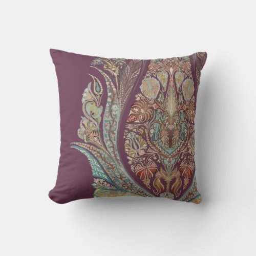 Kashmir Kani Vintage Tribal Paisley Pattern Throw Pillow