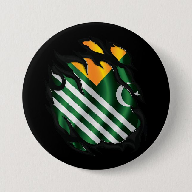 Kashmir Ripped Flag Button (Front)