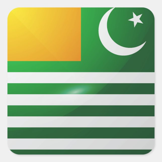 Kashmir square glossy flag sticker (Front)