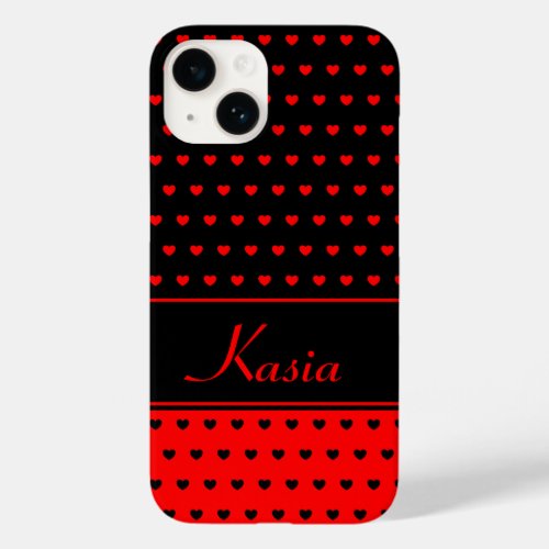 Kasia _ Name Template Stylish Black And Red Case_Mate iPhone 14 Case