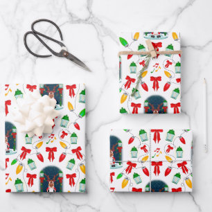 Kasky Cute Christmas Carol Singing Reindeer Wrapping Paper Sheets