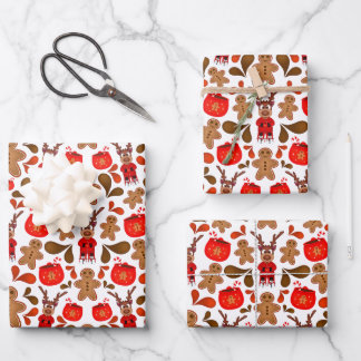 Kasky Cute Christmas Reindeer With Hot Chocolate Wrapping Paper Sheets