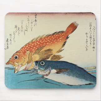 Kasogo & Himedai - Hiroshige's Japanese Fish Mouse Pad