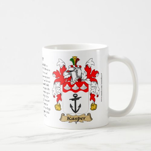 Kasper the Origin the Meaning and the Crest Coffee Mug