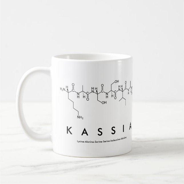 Kassia peptide name mug (Left)