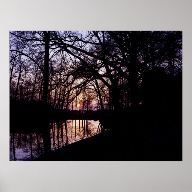 Kasteel Moat Sunset 2 Poster (Front)