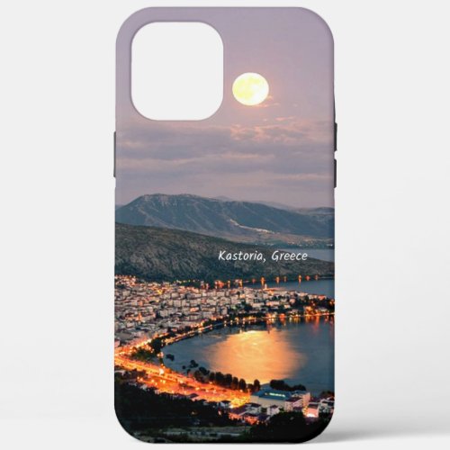 Kastoria Greece Moonlit Night iPhone 12 Pro Max Case