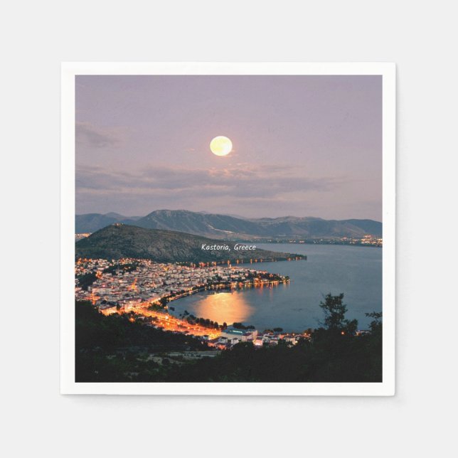 Kastoria, landscape photograph napkins (Front)