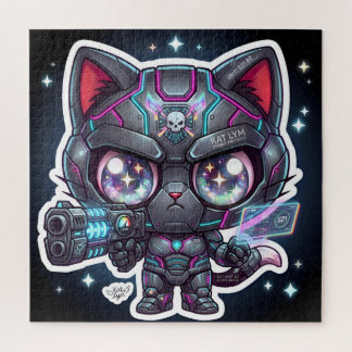 Kat Lym Combat Protocol Mecha Cat Jigsaw Puzzle