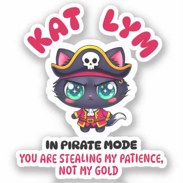 Kat Lym In Pirate Mode 2 Sticker (Front)