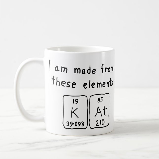 Kat periodic table name mug (Left)