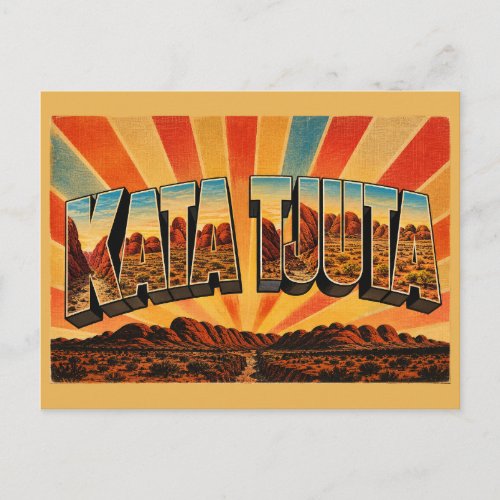 Kata Tjuta NT Australia Red Centre Vintage Art Postcard