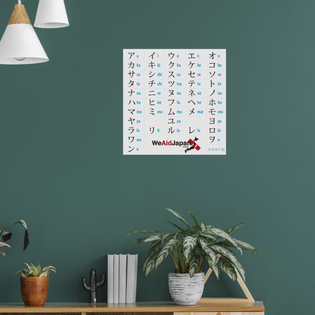 Katakana Chart カタカナ表 Poster | Zazzle