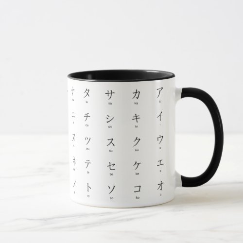 Katakana Japanese Characters With Romaji Mug