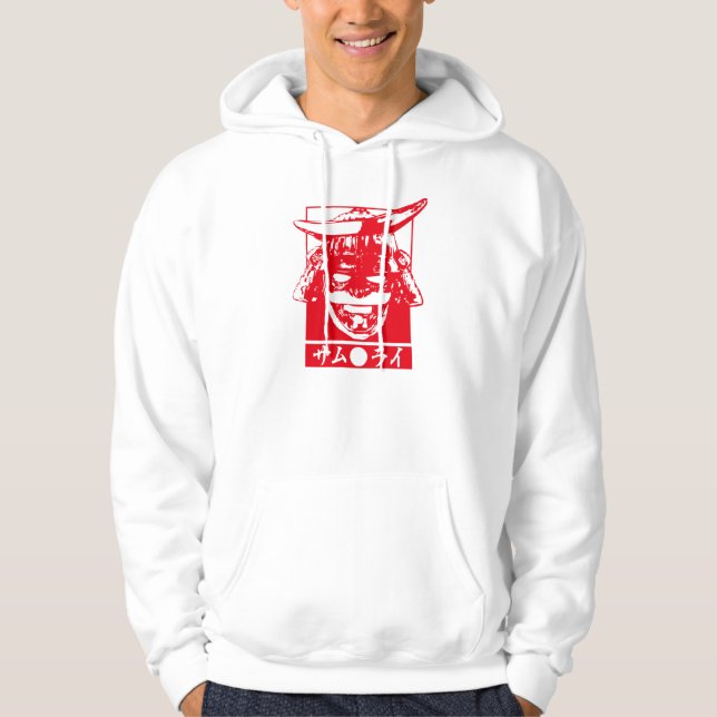 [Katakana] Samurai red character Hoodie (Front)