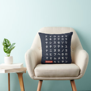 Katakana Throw Pillow