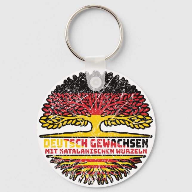 Katalonien Katalanisch Deutsch Deutschland Baum Keychain (Front)