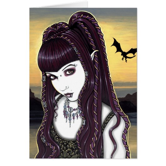Katana Gothic Dragon Goddess Card (Front)