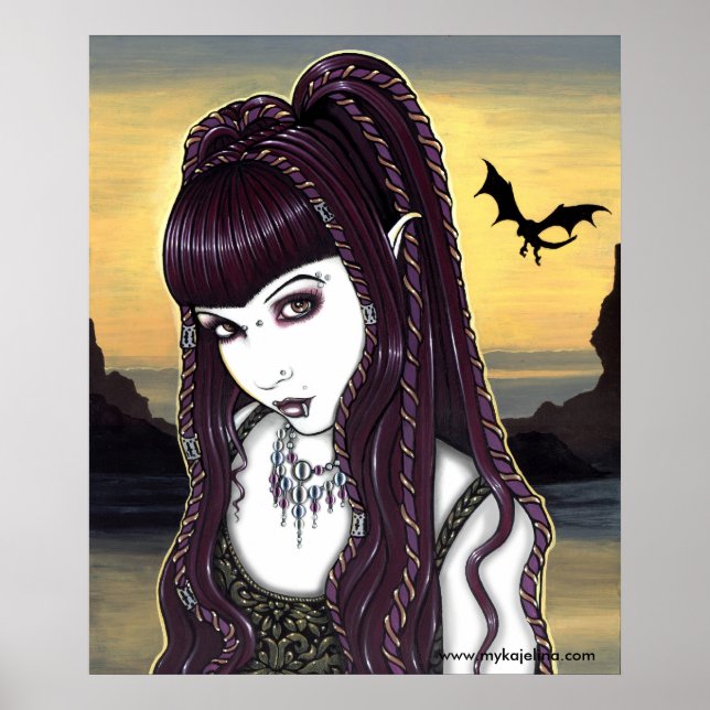 Katana Gothic Dragon Goddess Poster (Front)