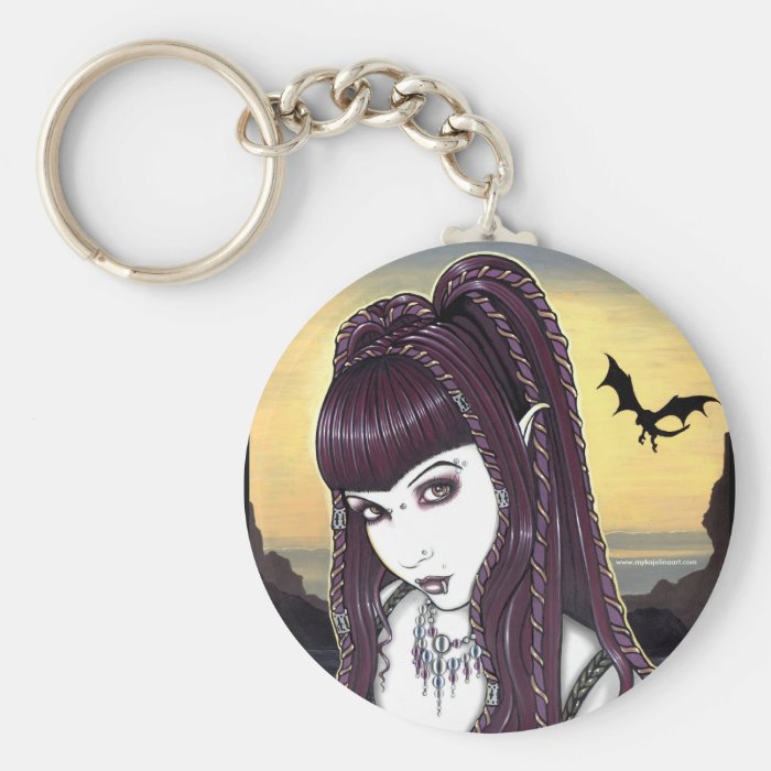 "Katana" Gothic Dragon Vampire Fairy Art Keychain