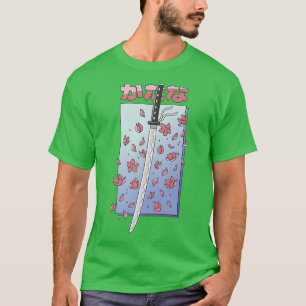 Katana Japanese Anime Sakura Cherry Blossoms Sword T-Shirt