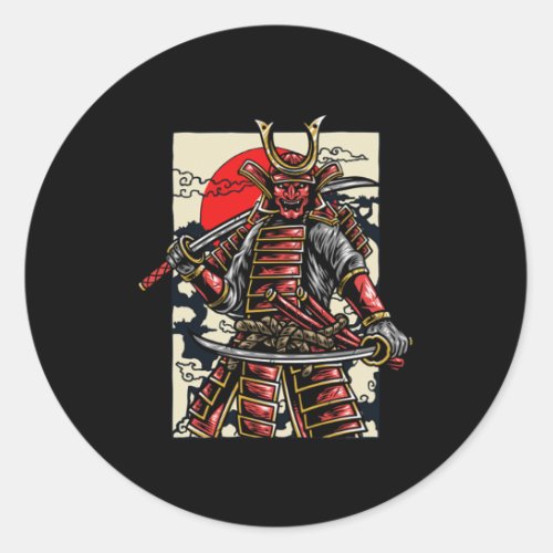 Katana Samurai Ninja Japan Shinobi Warrior Gift Classic Round Sticker