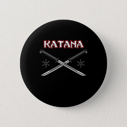 Katana Sword Ninja Japanese Art Japan Samurai Gift Button