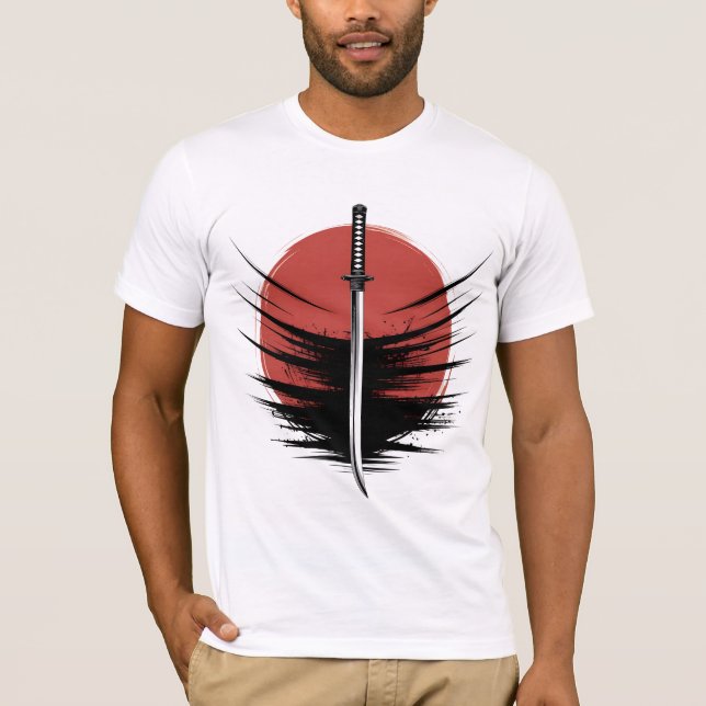 Katana Sword T-Shirt | Japanese Rising Sun, Samura (Front)