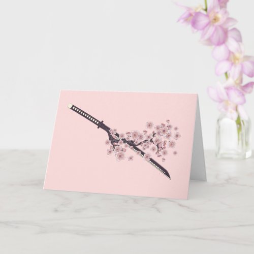 Katana with sakura branch card