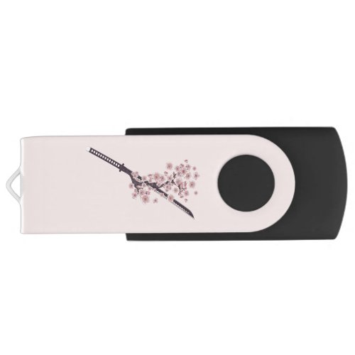 Katana with sakura branch flash drive