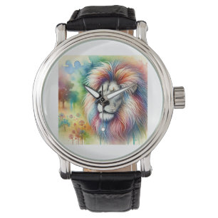 Katanga Lion 130724AREF107 - Watercolor Watch