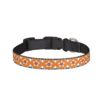 Katazome white flowers on orange