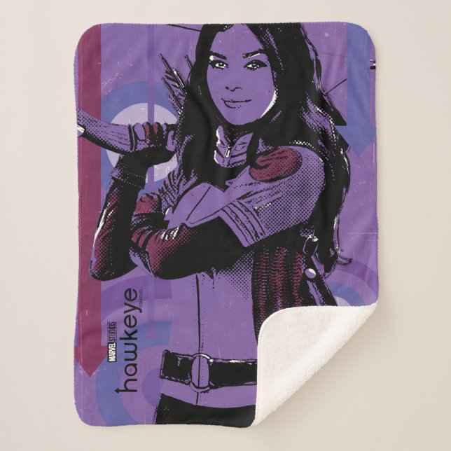 Kate Bishop Graphic Sherpa Blanket (Front)