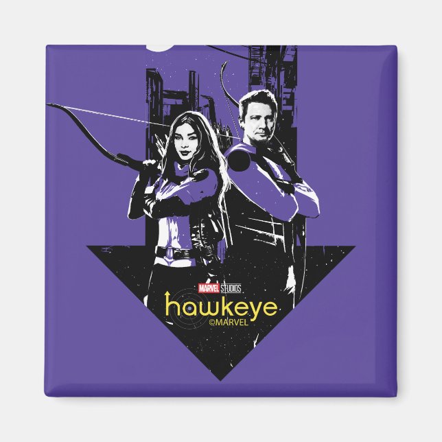 Kate Bishop & Hawkeye Arrow Graphic Magnet (Front)