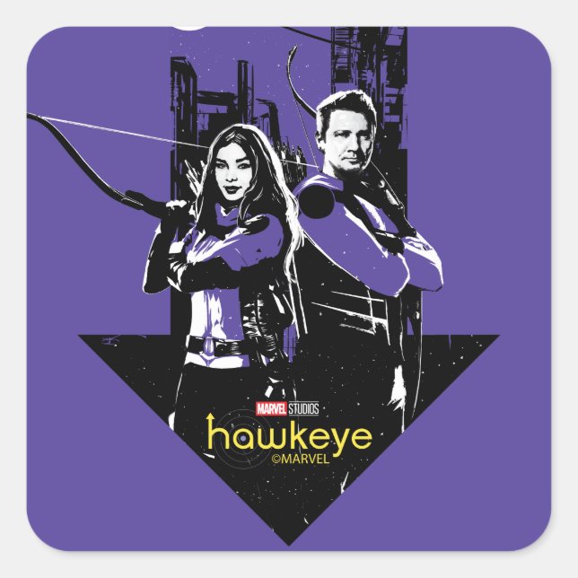 Kate Bishop & Hawkeye Arrow Graphic Square Sticker (Front)