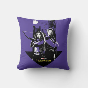 Kate Bishop & Hawkeye Arrow Graphic Throw Pillow
