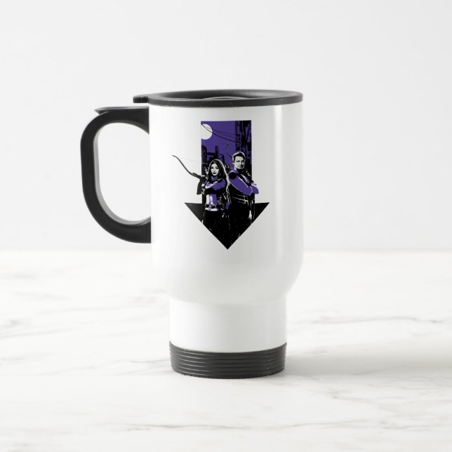 Kate Bishop & Hawkeye Arrow Graphic Travel Mug (Left)