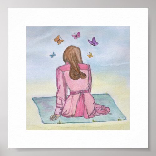 Kate  Butterflies Original Painting Poster