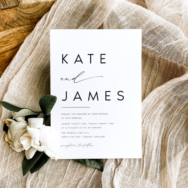 KATE Elegant Minimalist Simple Wedding Invitation (Creator Uploaded)