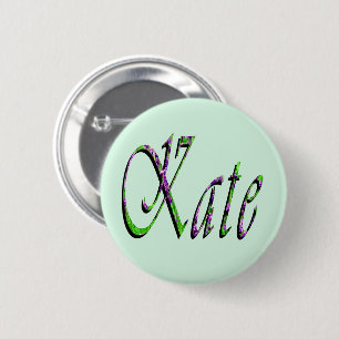 "Kate" Floral Lavender Kate Name, Button