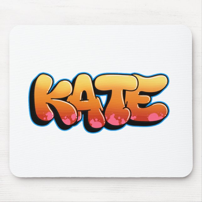 Kate Graffiti Style Merch! Custom Name Kate Mouse Pad (Front)