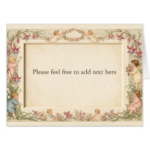 Kate Greenaway Cherubs Roses Lily of the Valley Card