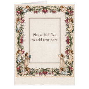 Kate Greenaway Fuchsia Cherubs Lily of the Valley Card