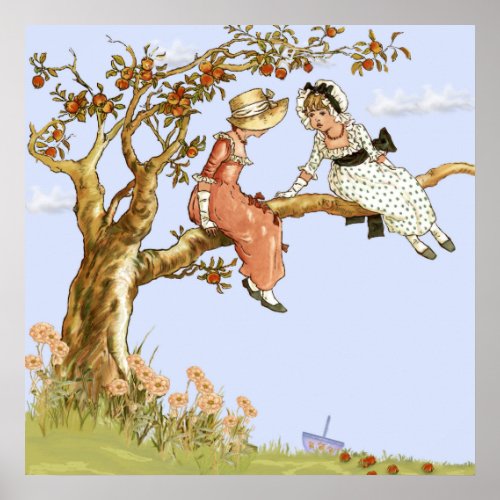 Kate Greenaway Girls in an Apple Tree Remake Poster