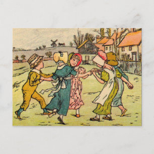 Kate Greenaway Ring Around the Rosey Postcard