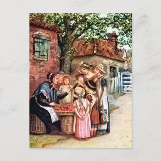 Kate Greenaway: The cherry woman Postcard (Front)